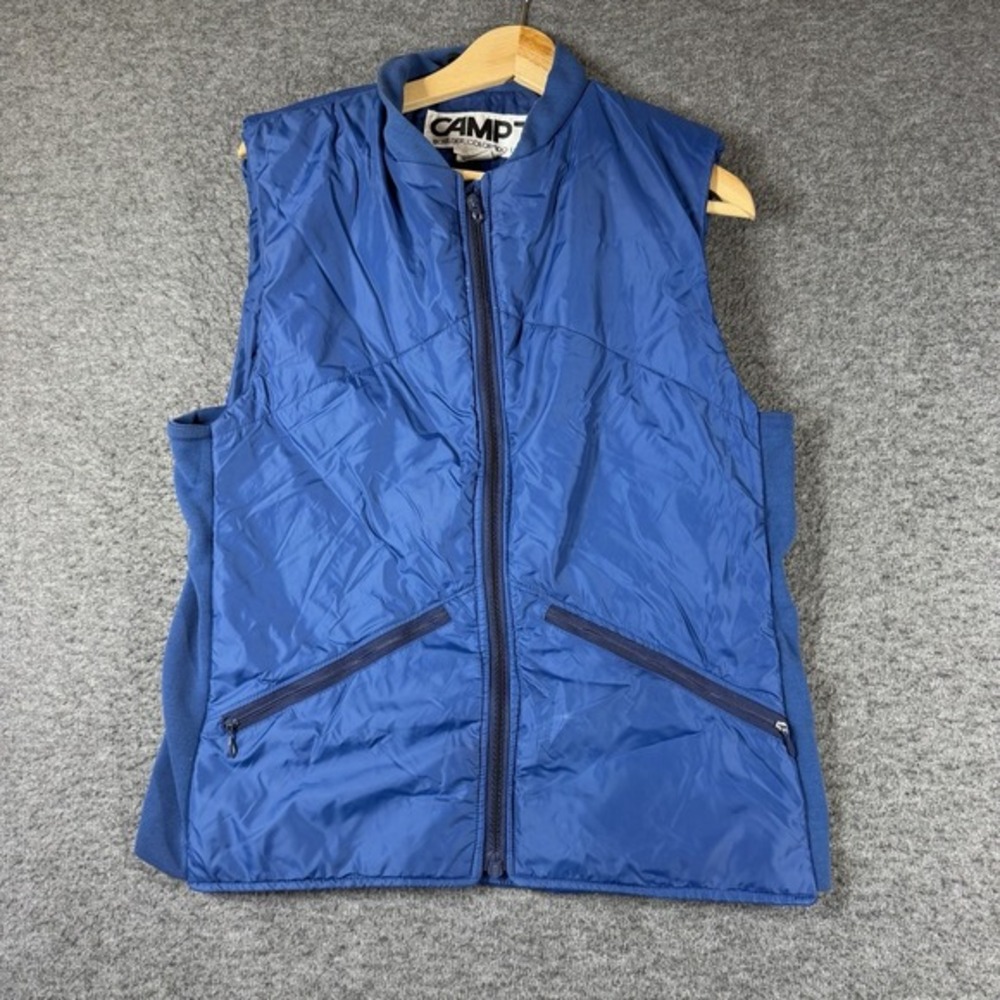 Camp 7 Vest Nylon Puffer Mens XL Blue‎ Snap Button Gorpcore Outdoors
